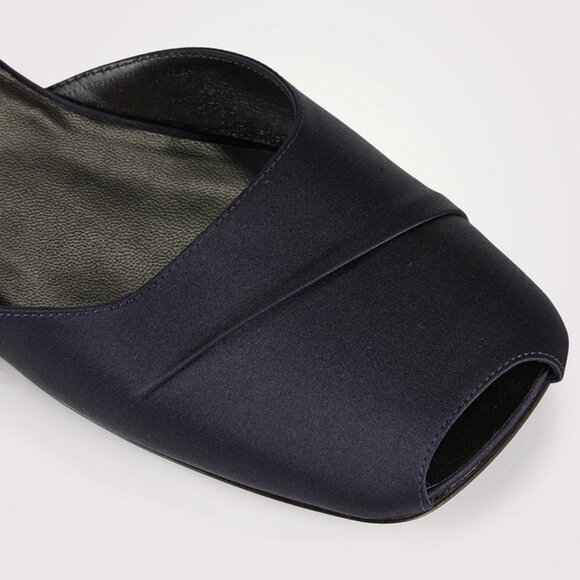 The Row "Milla" Satin Slides in Navy, size 39.5 - Picture 8 of 8